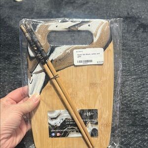 chic Black, White, and Gold Sushi Set. 2pc